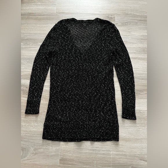 Eileen Fisher Women’s Black and White Open Knit Button Down Cardigan - Size MP - Picture 6 of 6